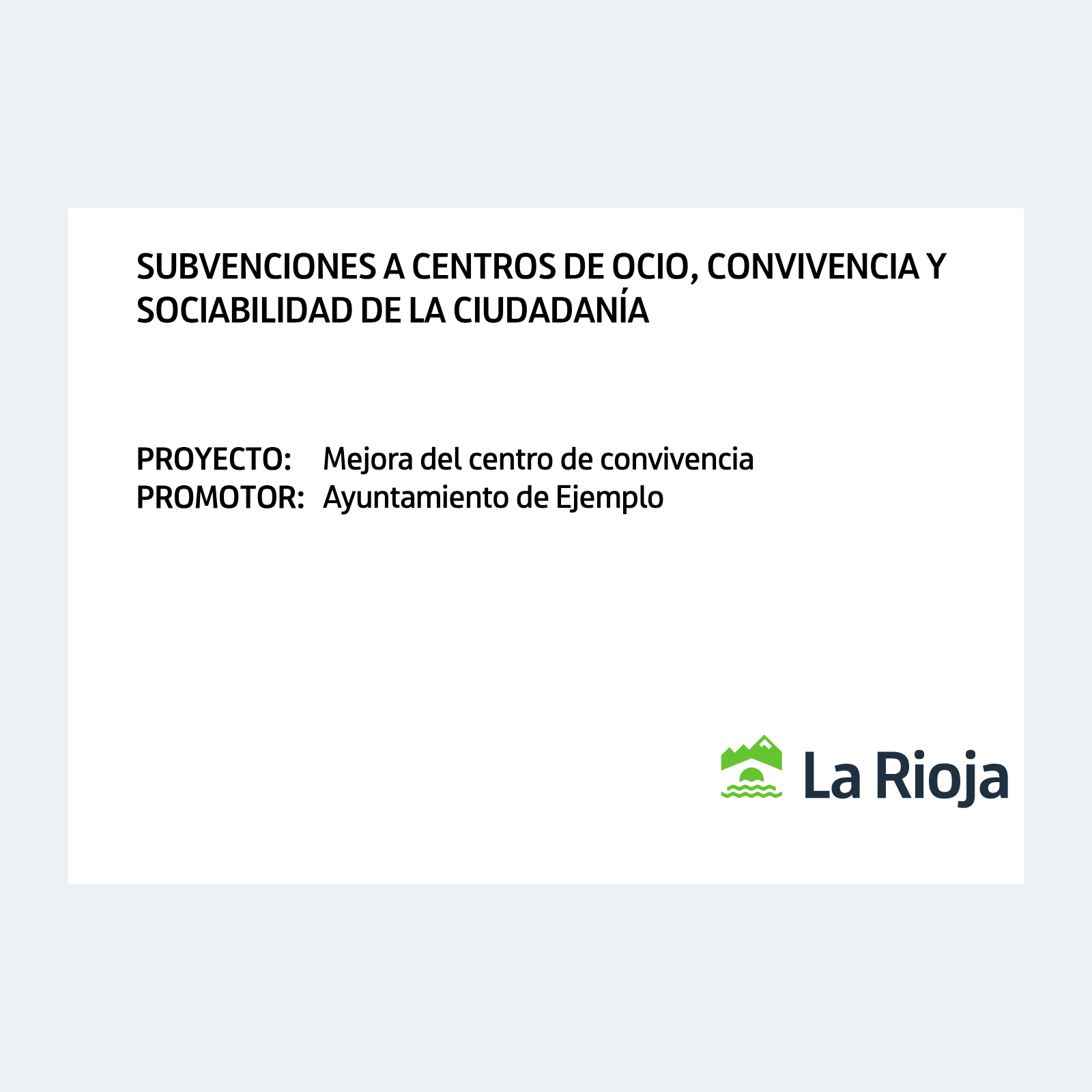 Placa para centros de ocio de La Rioja 2026
