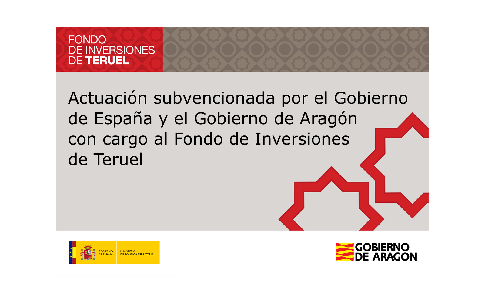 Ejemplo contextual de Placa FITE del Instituto Aragonés de Fomento (metacrilato 45 × 30)