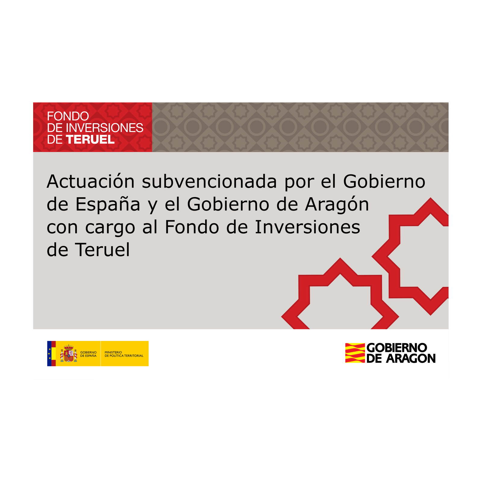 Placa FITE del Instituto Aragonés de Fomento (metacrilato 45 × 30)