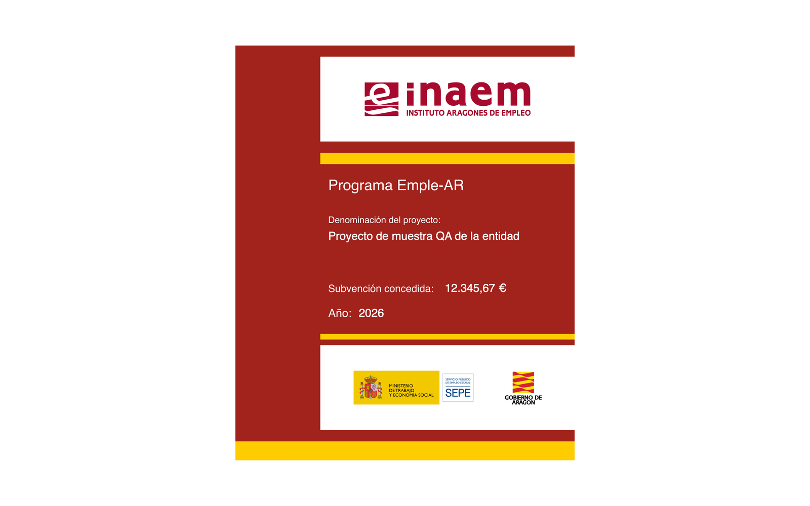 Ejemplo contextual de Cartel Programa Emple-AR Aragón 2026