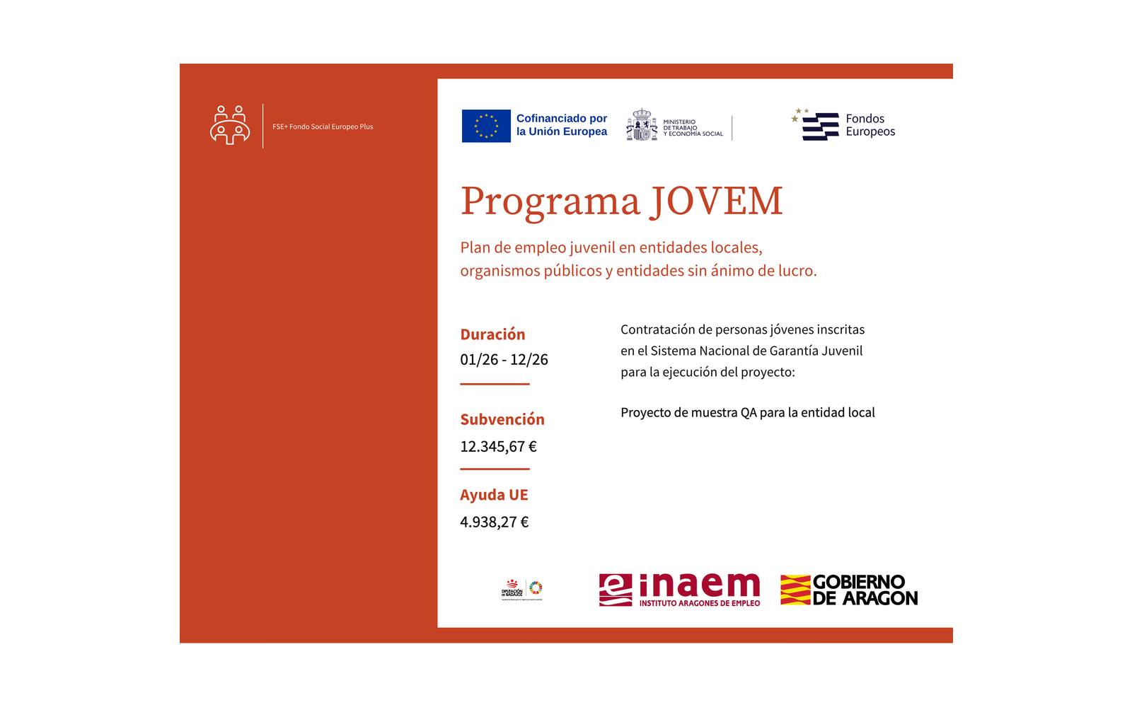 Ejemplo contextual de Cartel Programa JOVEM Aragón 2026
