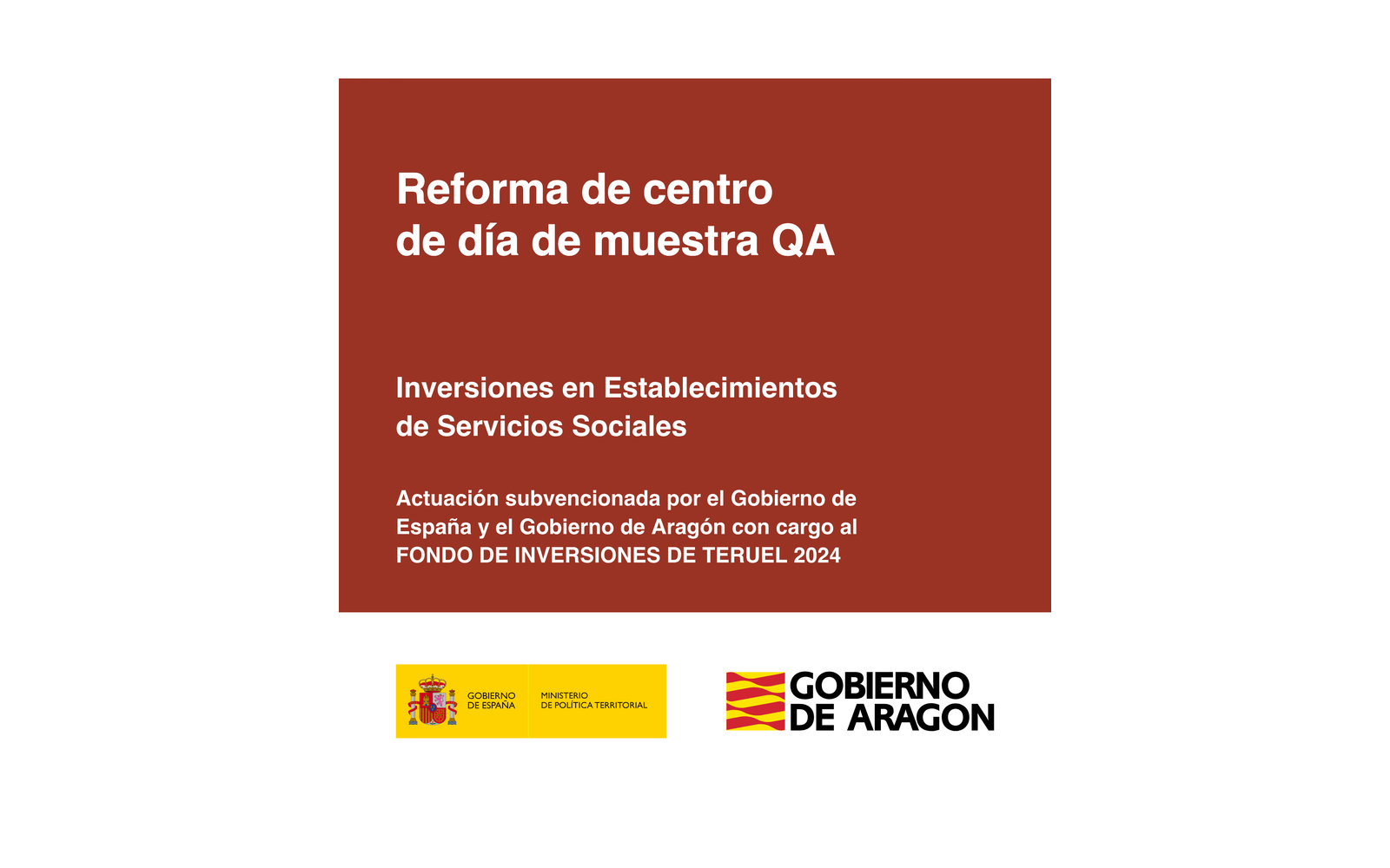 Ejemplo contextual de Cartel FITE 2024 Inversiones en Establecimientos de Servicios Sociales (IASS Aragón)