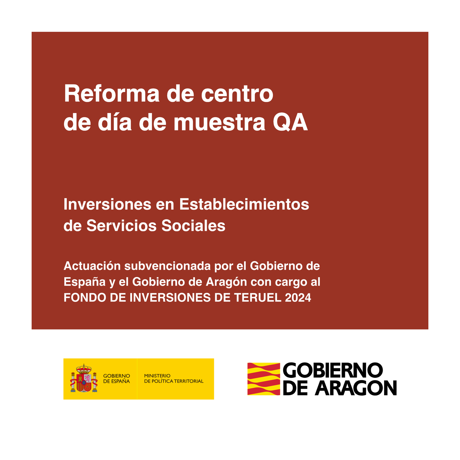 Cartel FITE 2024 Inversiones en Establecimientos de Servicios Sociales (IASS Aragón)