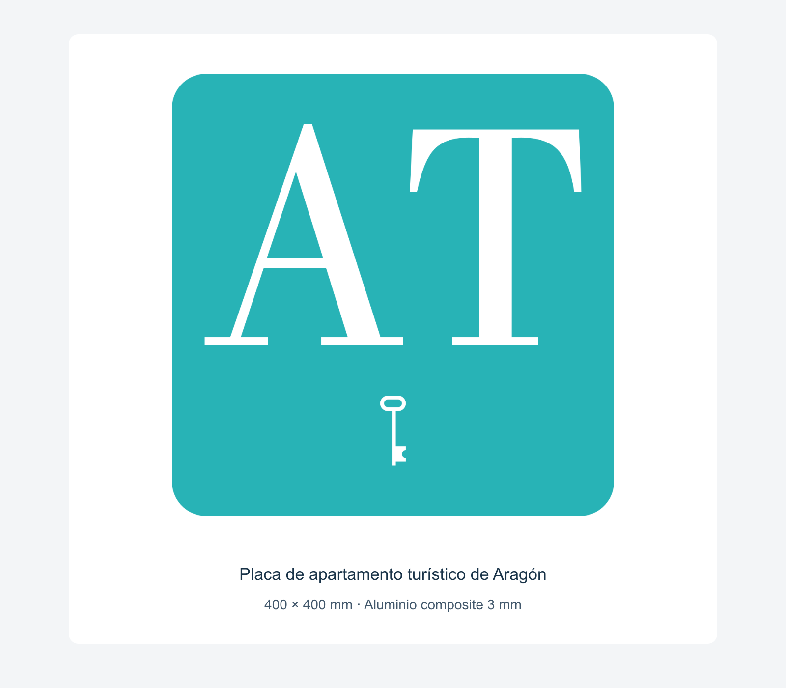 Ejemplo de placa de apartamento turístico de aragón instalada