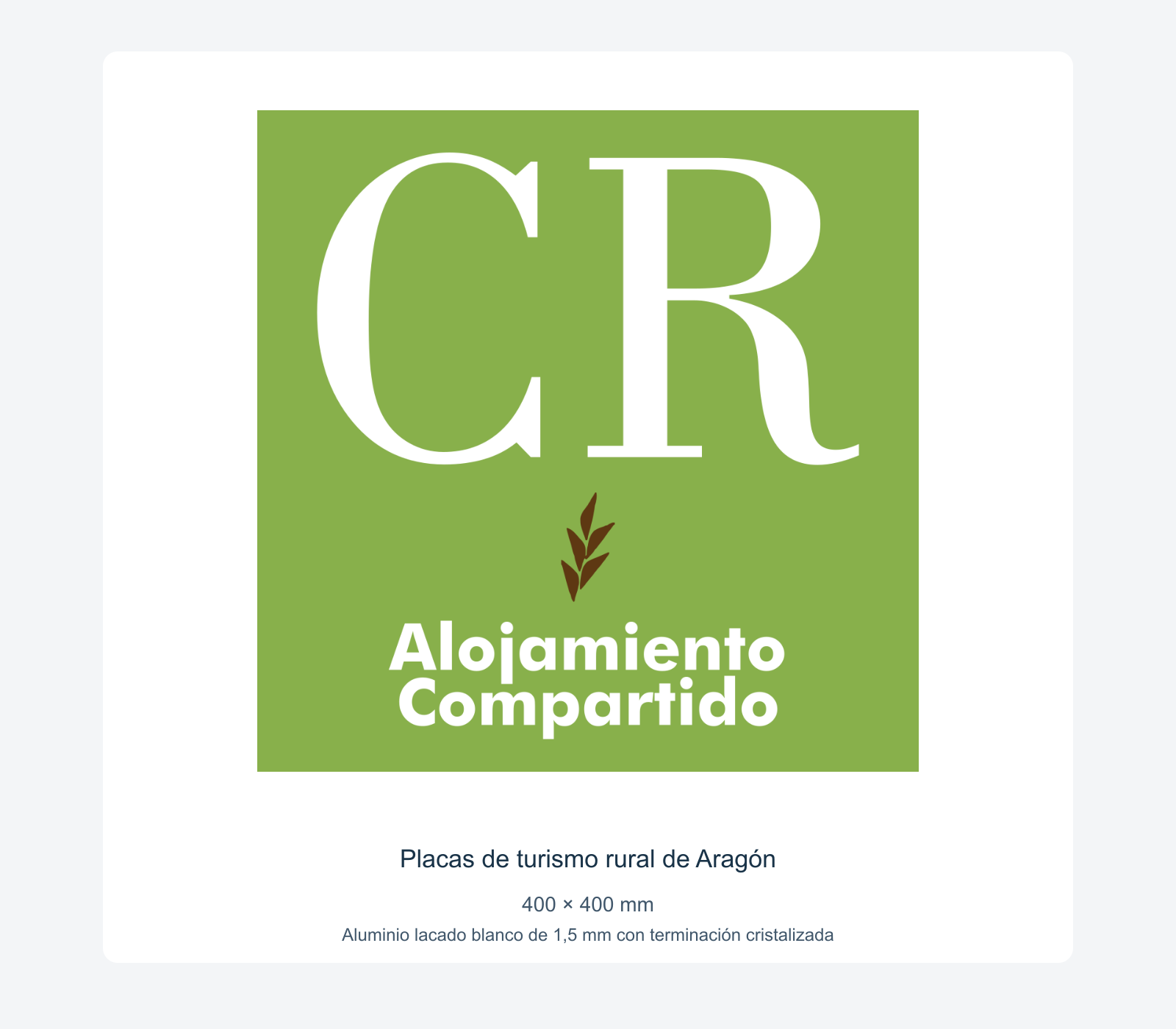Ejemplo de placas de turismo rural de aragón instalada