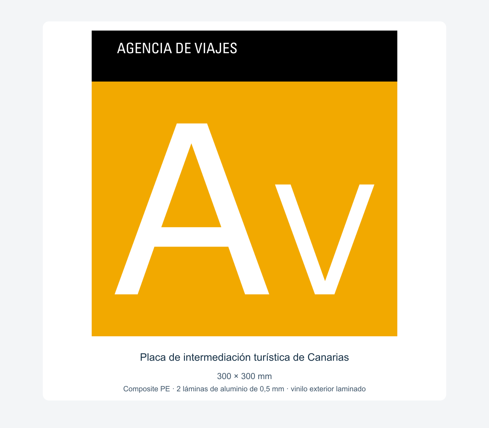 Ejemplo de placa de intermediación turística de canarias instalada