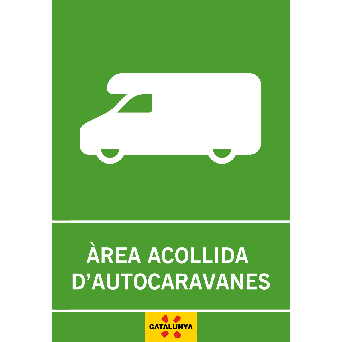 Placa de área de autocaravanas en Cataluña