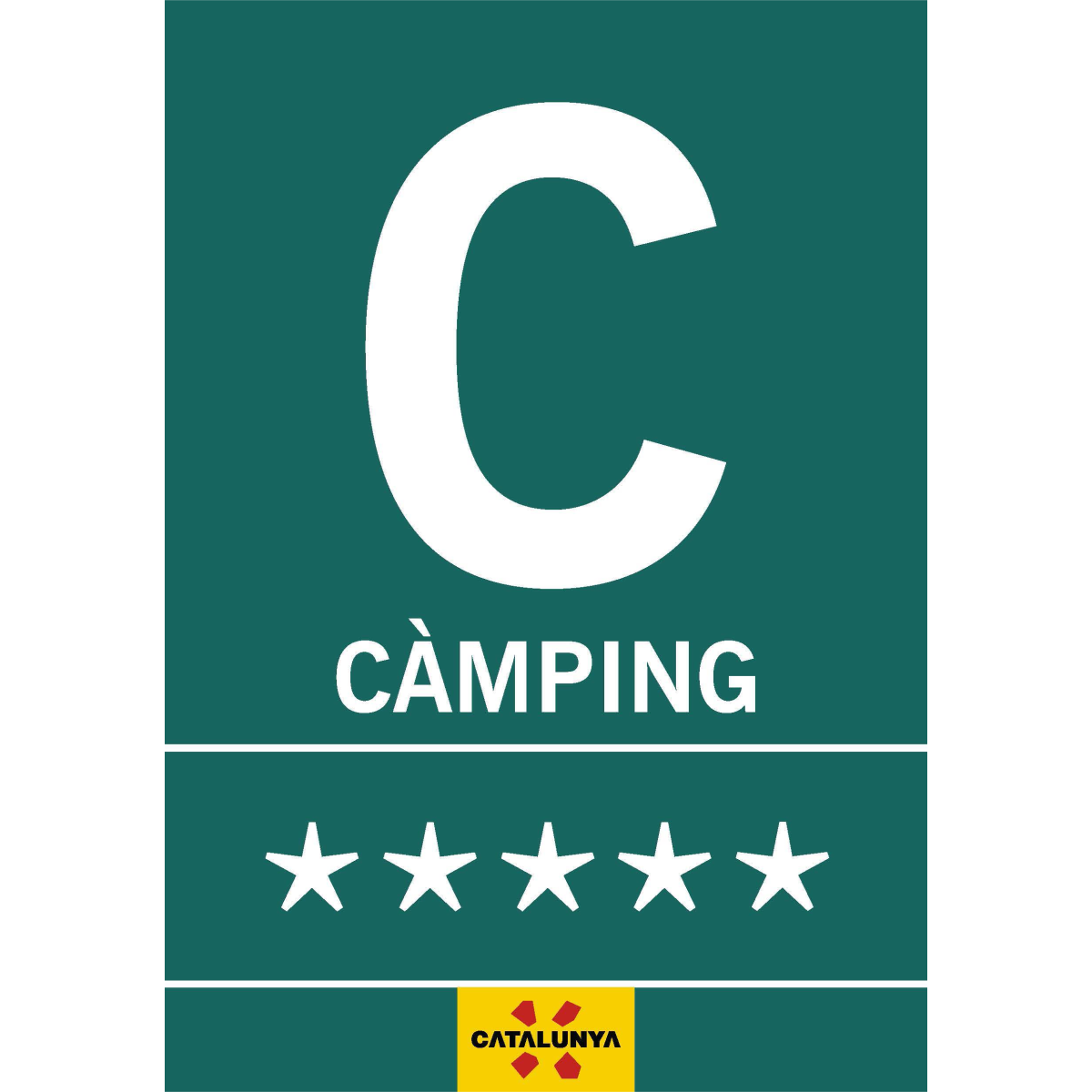 Placa de camping en Cataluña