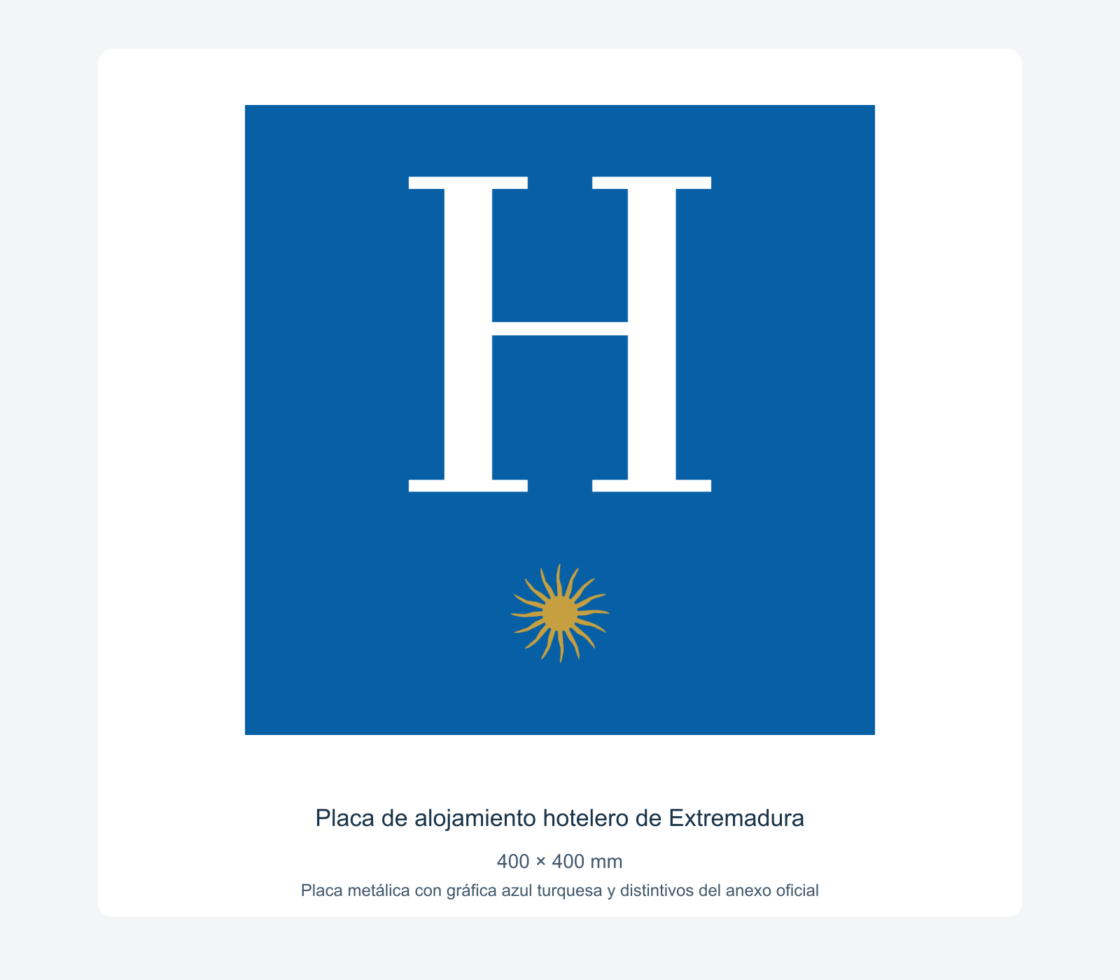 Ejemplo de placa de alojamiento hotelero de extremadura instalada