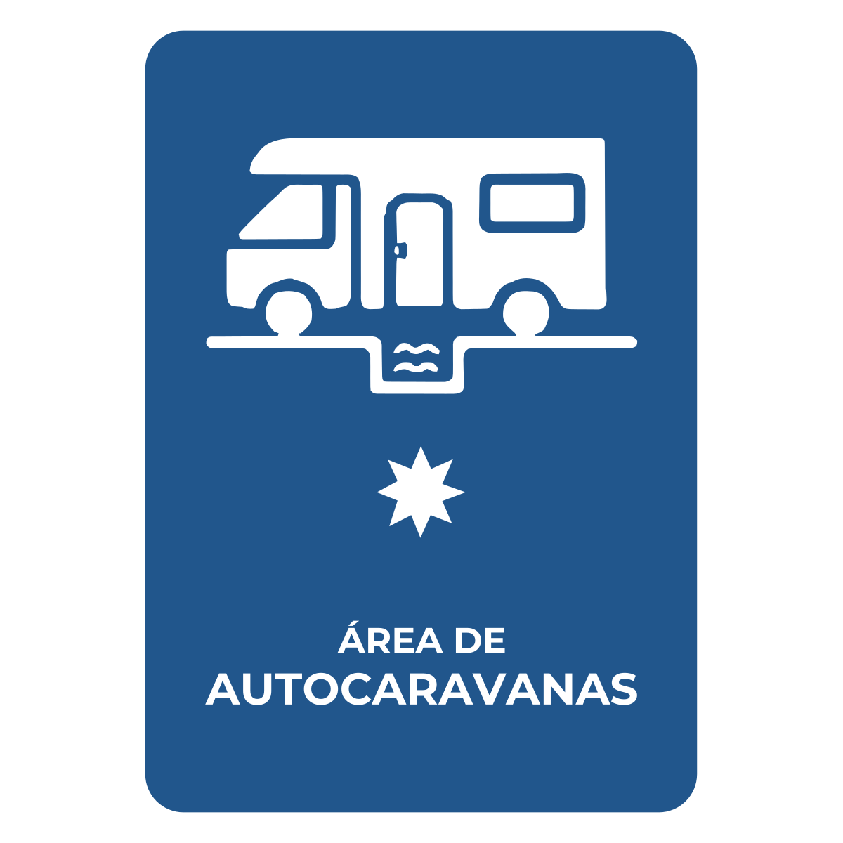 Placa de área de autocaravanas de Extremadura