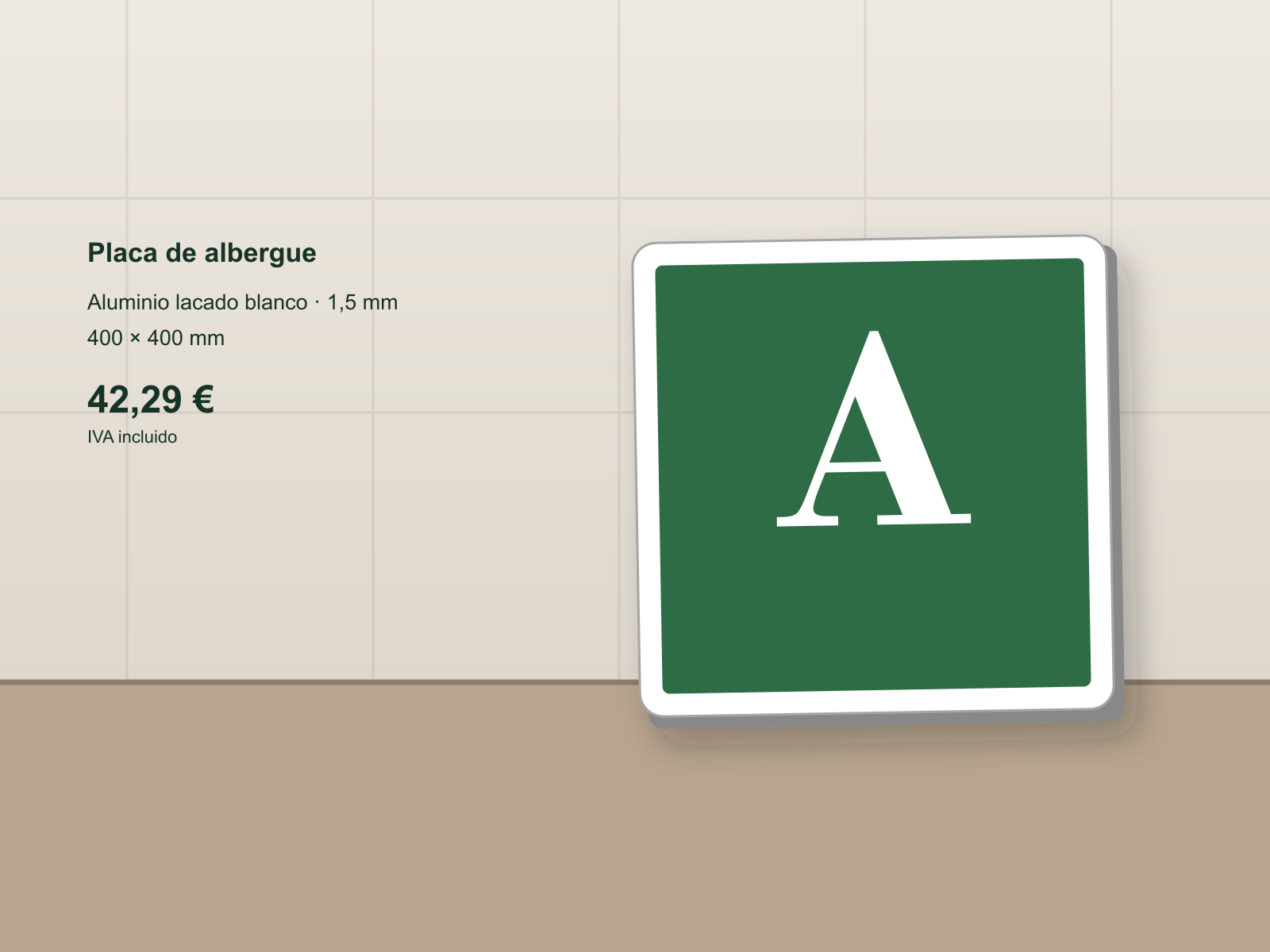 Ejemplo de placas de albergue de la rioja instalada