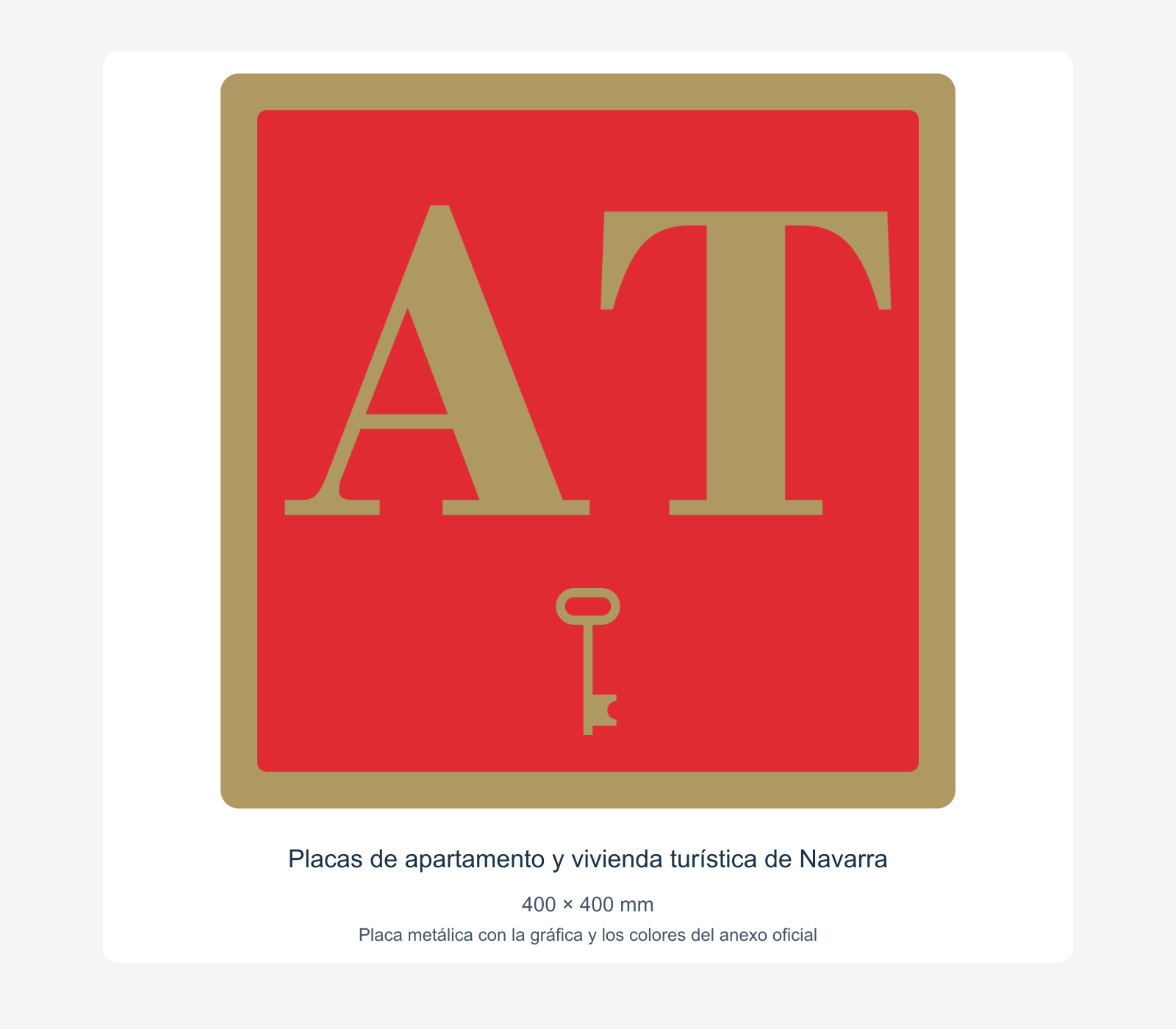 Ejemplo de placas de apartamento y vivienda turística de navarra instalada