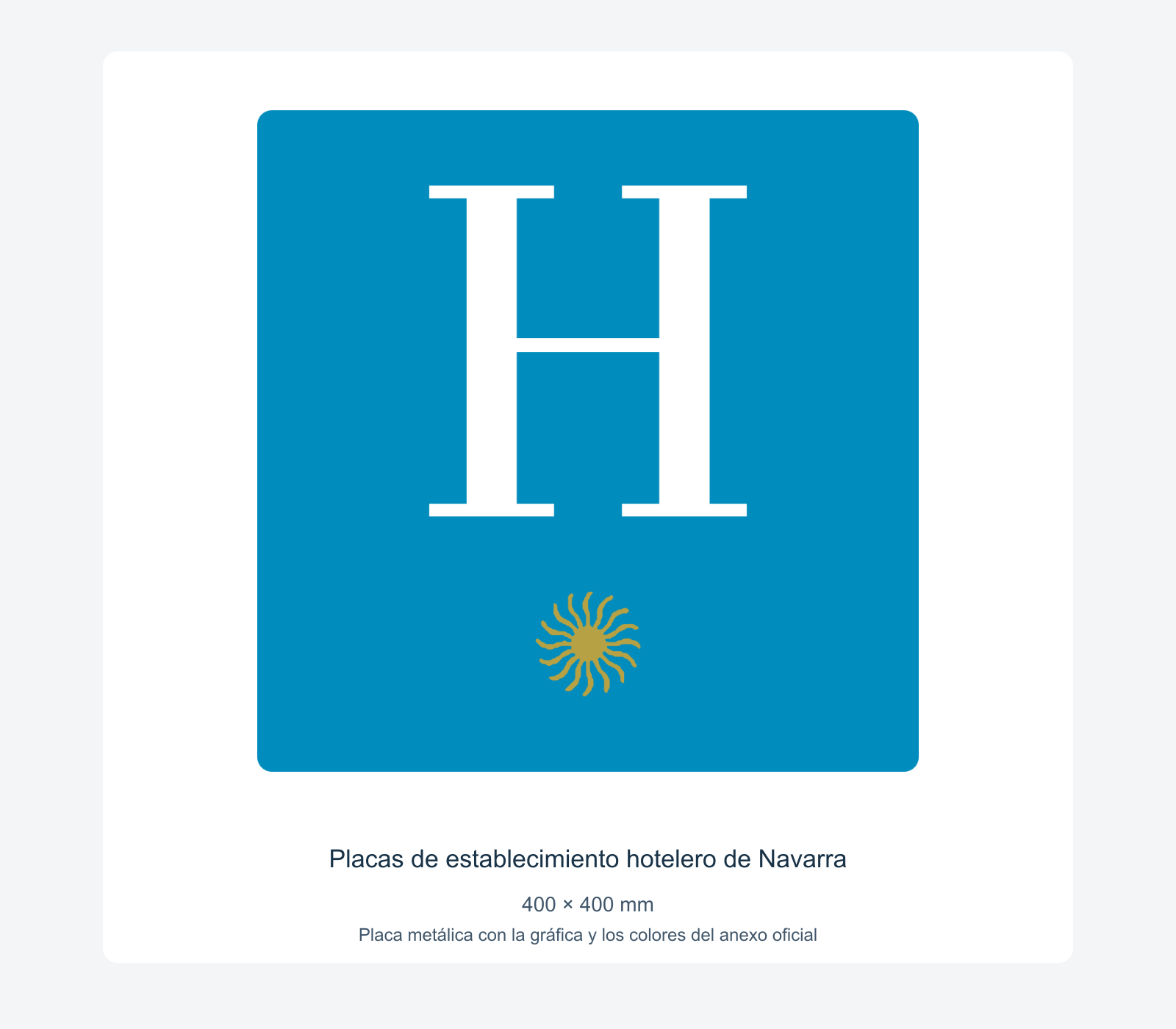 Ejemplo de placas de establecimiento hotelero de navarra instalada