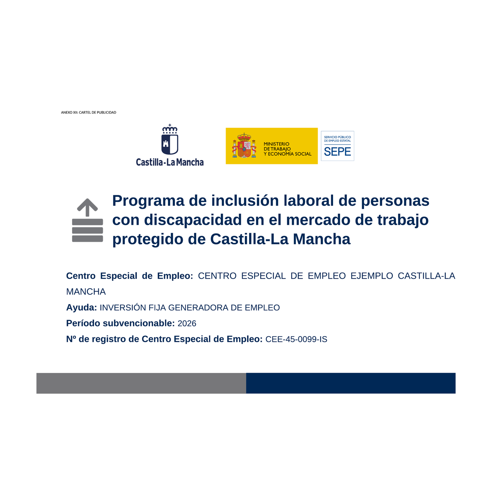 Cartel de empleo protegido CEE de Castilla-La Mancha 2026