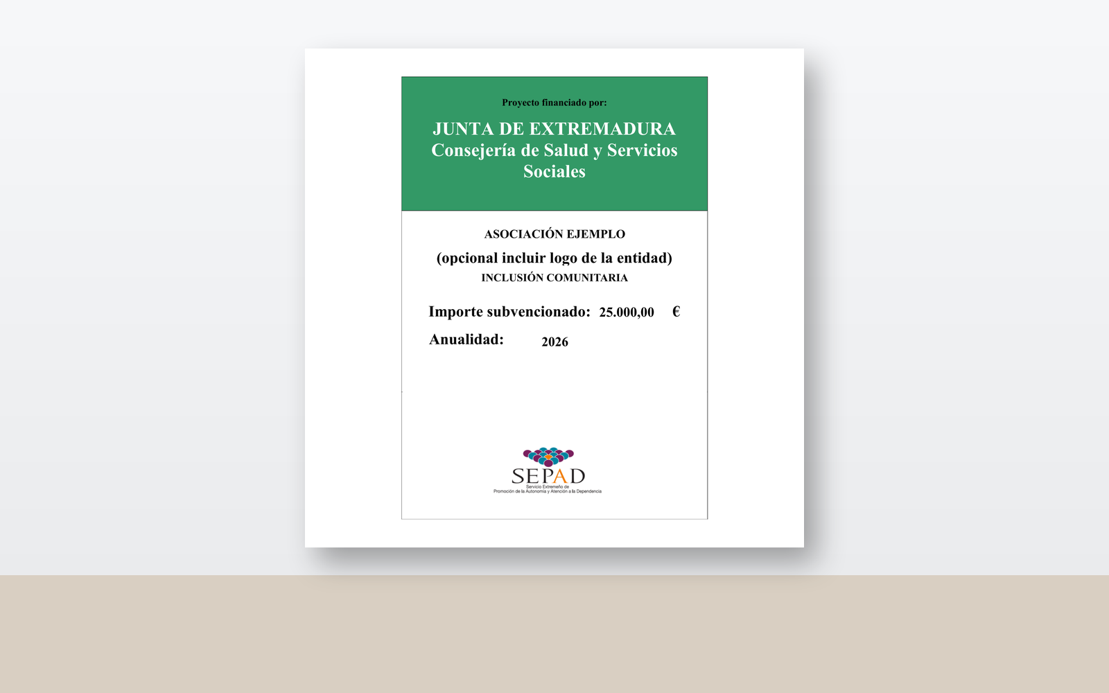 Ejemplo contextual de Proyectos de normalización para personas con discapacidad 2026